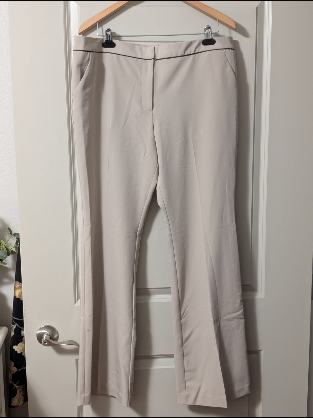 Worthington Cream Straight-Leg Work Trousers